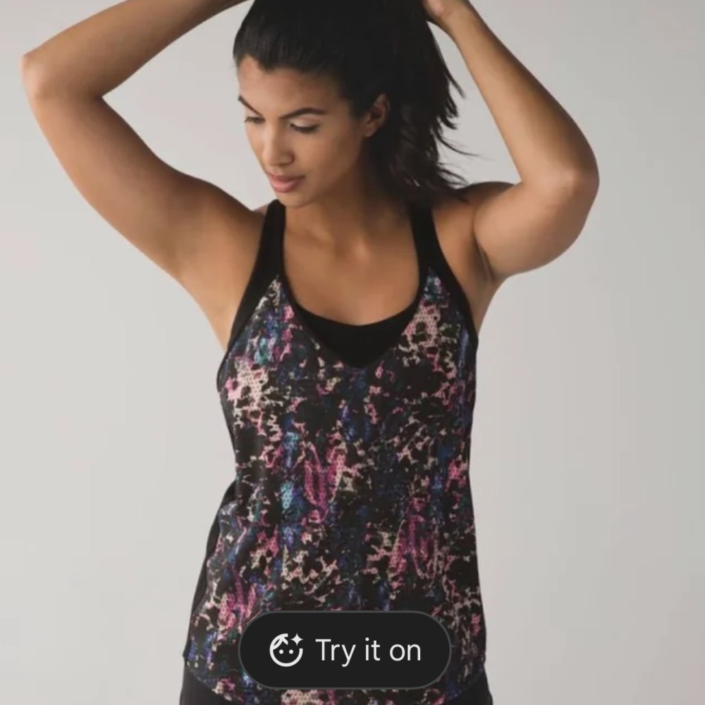 Lululemon Breezy Singlet Floral Sport Multi/Black Tank